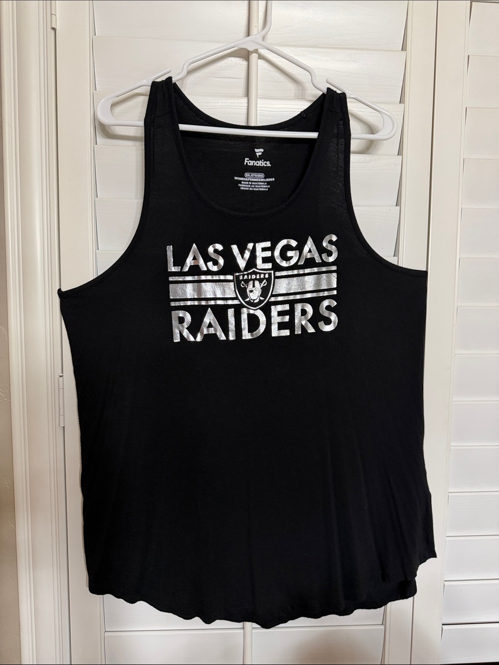 Fanatics Black Las Vegas Raiders Tank Top with Silver Logo